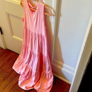 Crewcuts long pink summer dress, never worn, size large girls.